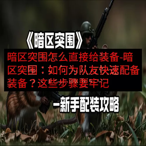 暗区突围怎么直接给装备-暗区突围：如何为队友快速配备装备？这些步骤要牢记
